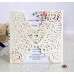 Square Invitation Card Laser-hollowed Design Dark Blue Iridescent Paper Wholesale